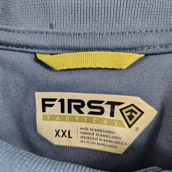 First Tactical Men's Performance Polo Long Sleeve Tactical Gear XXL Blue - Picture 5 of 6